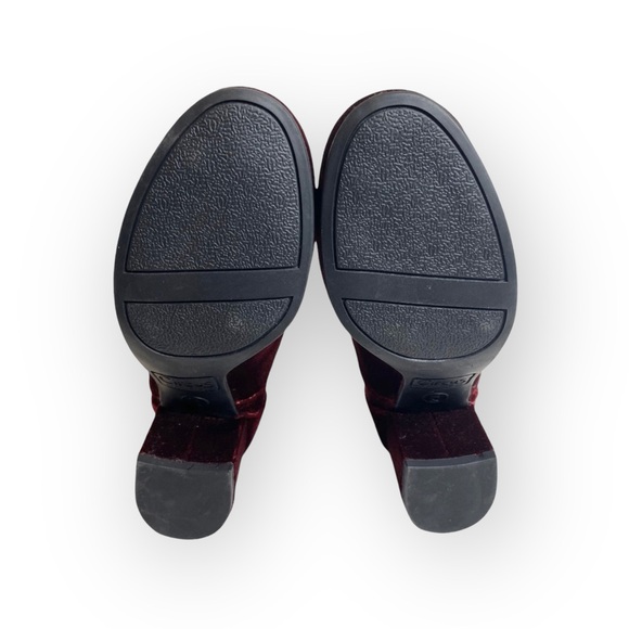 new Circus Sam Edelman ❁ Vanessa Zipper Velvet Ankle Boots Booties ❁ Burgundy - Picture 13 of 16